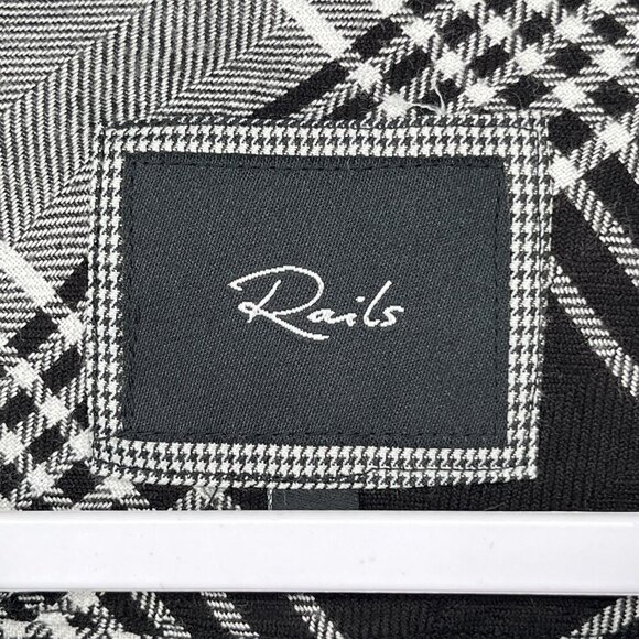 Rails Hunter Button Down Shirt Size Large white black‎ grey flannel - Picture 8 of 9